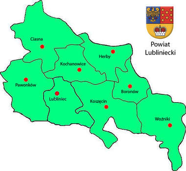 Mapa powiatu lublinieckiego